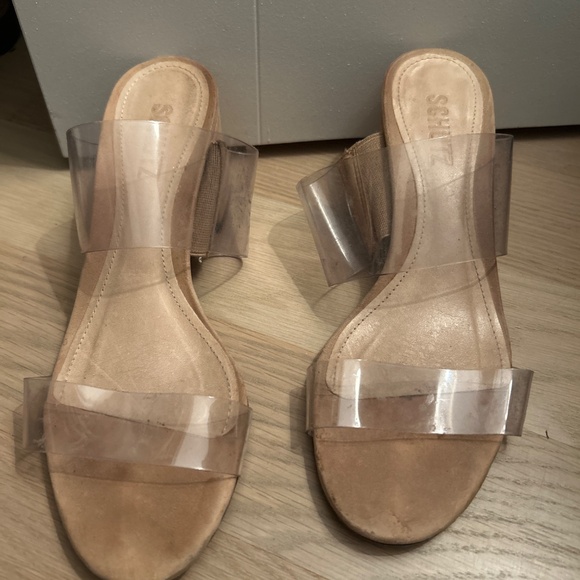 Schultz Clear Double Strap Heeled Sandal size6 - Picture 2 of 5